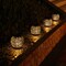 Solar Lantern Lights, 2 Pack Outdoor LED Hanging Lantern Lights with Star Projection, Warm White Solar Garden Lighting Retro Table Lanterns Light Waterproof for Garden Patio Courtyard Path
